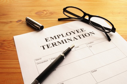 employee termination employee termination form on desk in business office showing job concept